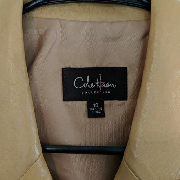 Vintage cole haan camel leather jacket size 12 - Picture 2 of 3